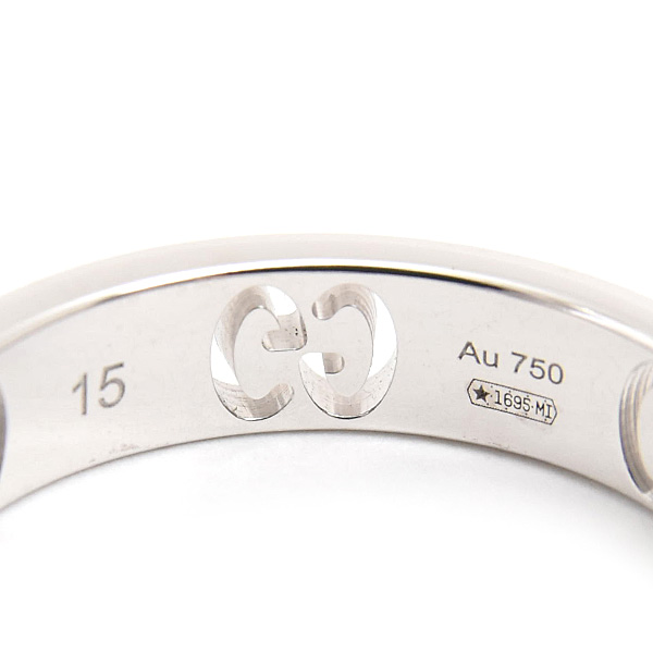グッチ 指輪 レディース アイコン スターダスト フルダイヤ リング 15号 14号強 ホワイトゴールド 750WG GUCCI 中古