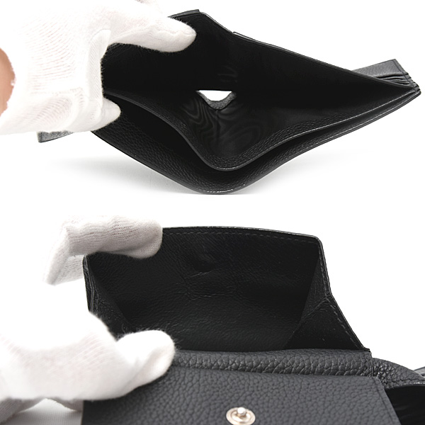 サンローラン 財布 メンズ カサンドラ シャドウ ウエスト ウォレット 二つ折り財布 カーフ ブラック SAINT LAURENT 687104 中古