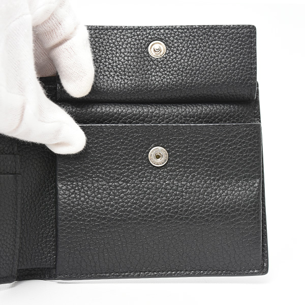 サンローラン 財布 メンズ カサンドラ シャドウ ウエスト ウォレット 二つ折り財布 カーフ ブラック SAINT LAURENT 687104 中古