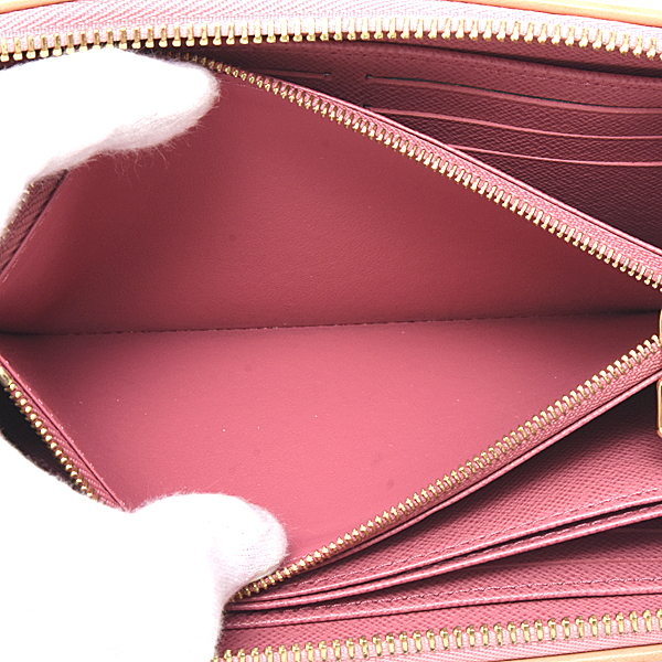 ルイヴィトン 財布 レディース モノグラムジャガードデニム ジッピーウォレット ラウンドファスナー ピンク Louis Vuitton M81182 中古