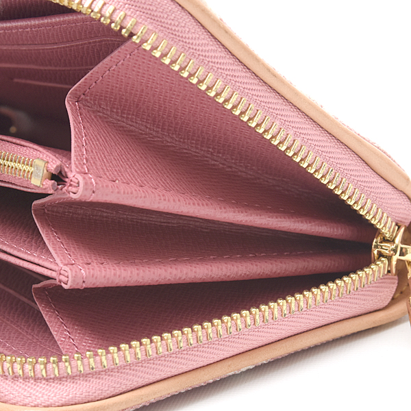 ルイヴィトン 財布 レディース モノグラムジャガードデニム ジッピーウォレット ラウンドファスナー ピンク Louis Vuitton M81182 中古
