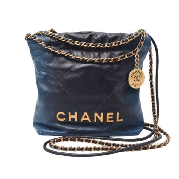 シャネル バッグ レディース CHANEL22 ミニハンドバッグ ショルダーバッグ 2WAY ブルー CHANEL 中古
