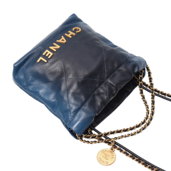 シャネル バッグ レディース CHANEL22 ミニハンドバッグ ショルダーバッグ 2WAY ブルー CHANEL 中古