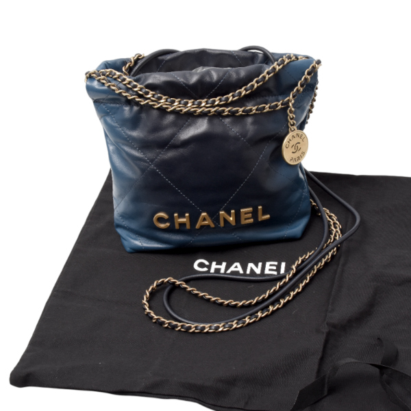 シャネル バッグ レディース CHANEL22 ミニハンドバッグ ショルダーバッグ 2WAY ブルー CHANEL 中古
