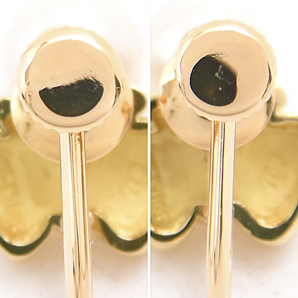 クリスチャンディオール イヤリング レディース 1Pパール 5.7mm珠 リボン 蝶 バタフライ イエローゴールド 真珠 Christian Dior 750YG 中古