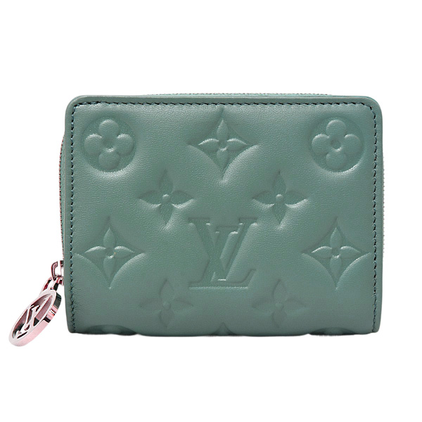 ルイヴィトン 財布 レディース ポルトフォイユ ルー クッサン モノグラム ラムレザー ブルー グラシエール Louis Vuitton M81709 中古