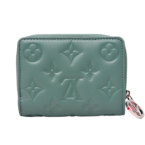 ルイヴィトン 財布 レディース ポルトフォイユ ルー クッサン モノグラム ラムレザー ブルー グラシエール Louis Vuitton M81709 中古
