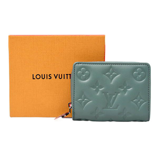 ルイヴィトン 財布 レディース ポルトフォイユ ルー クッサン モノグラム ラムレザー ブルー グラシエール Louis Vuitton M81709 中古