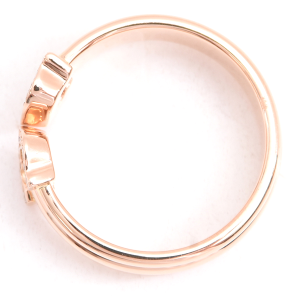 カルティエ 指輪 レディース 2C ダイヤモンドリング 150周年 限定 55号 ピンクゴールド Cartier 750PG 中古