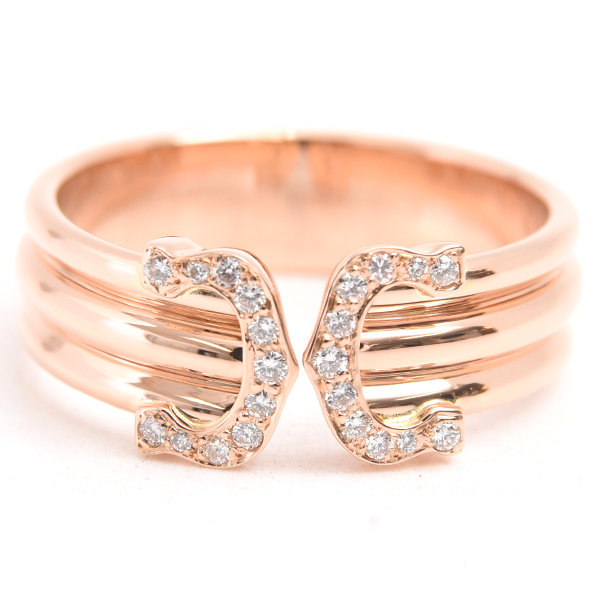 カルティエ 指輪 レディース 2C ダイヤモンドリング 150周年 限定 55号 ピンクゴールド Cartier 750PG 中古