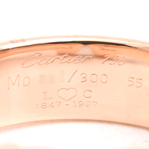 カルティエ 指輪 レディース 2C ダイヤモンドリング 150周年 限定 55号 ピンクゴールド Cartier 750PG 中古