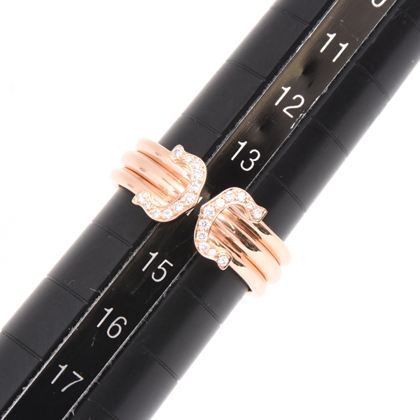 カルティエ 指輪 レディース 2C ダイヤモンドリング 150周年 限定 55号 ピンクゴールド Cartier 750PG 中古
