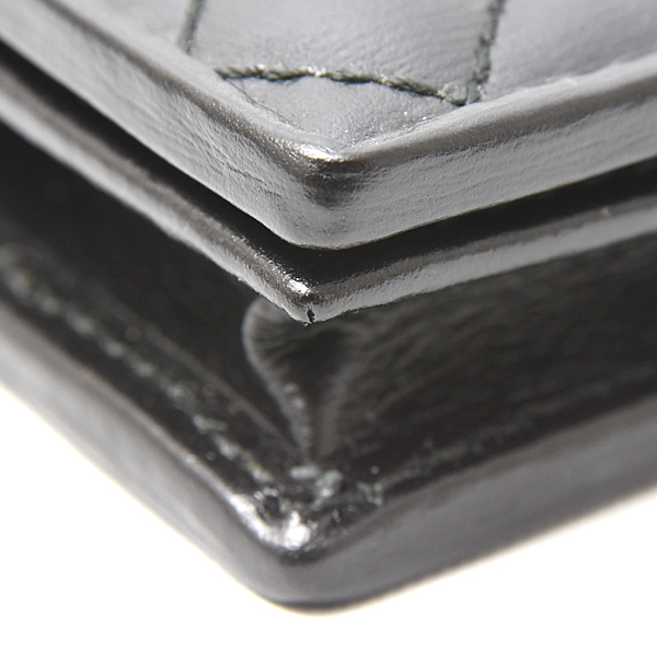 グッチ 財布 レディース GGマーモント キルティング2つ折り財布 コンパクトウォレット ブラック カーフ GUCCI 536453 中古