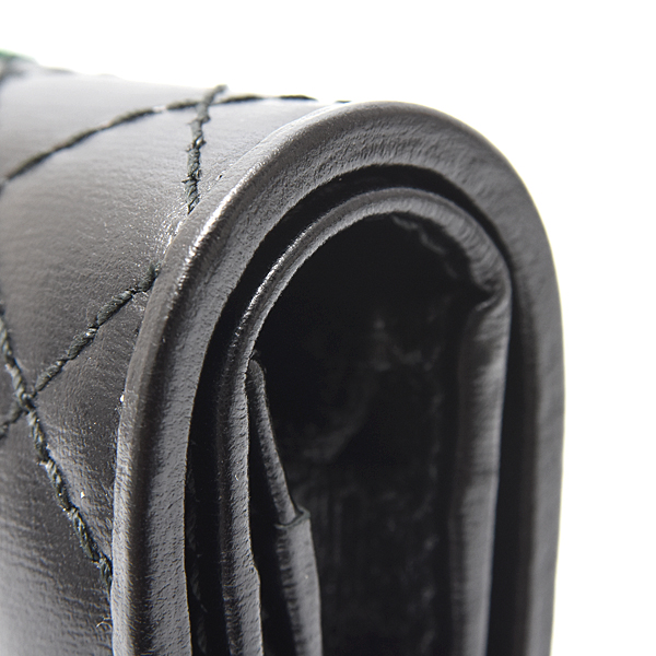 グッチ 財布 レディース GGマーモント キルティング2つ折り財布 コンパクトウォレット ブラック カーフ GUCCI 536453 中古