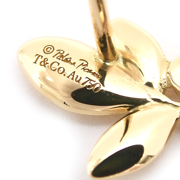 ティファニー ピアス レディース オリーブリーフ 1Pダイヤ パロマピカソ イエローゴールド 750YG TIFFANY 中古