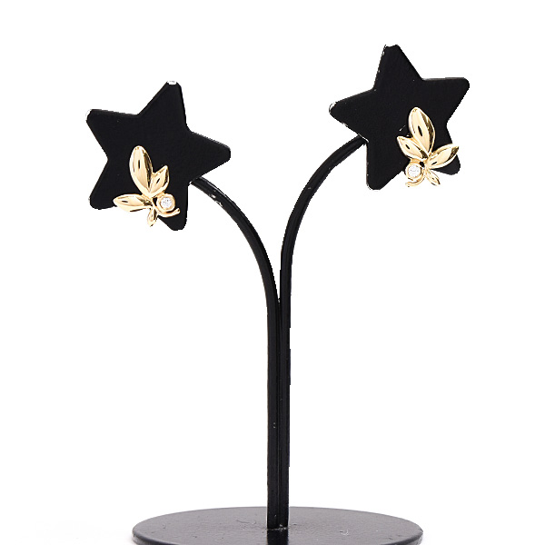 ティファニー ピアス レディース オリーブリーフ 1Pダイヤ パロマピカソ イエローゴールド 750YG TIFFANY 中古