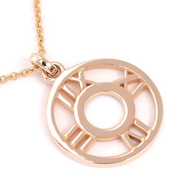 ティファニー ネックレス レディース オープンアトラス メダリオン ダイヤ ペンダント ピンクゴールド 750PG TIFFANY 中古
