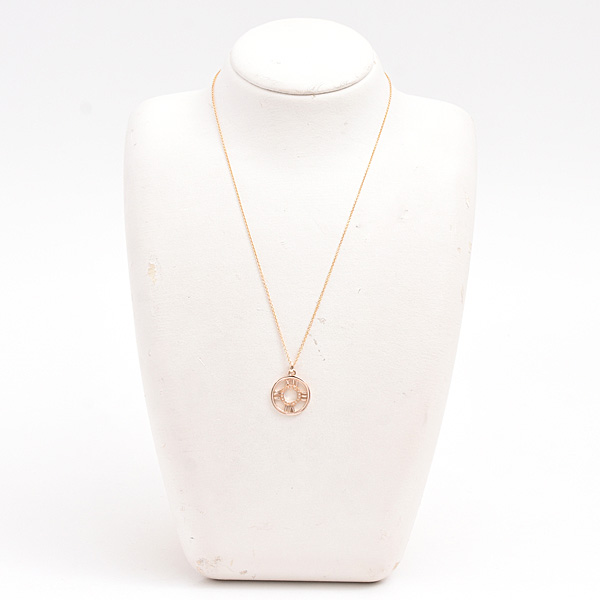 ティファニー ネックレス レディース オープンアトラス メダリオン ダイヤ ペンダント ピンクゴールド 750PG TIFFANY 中古