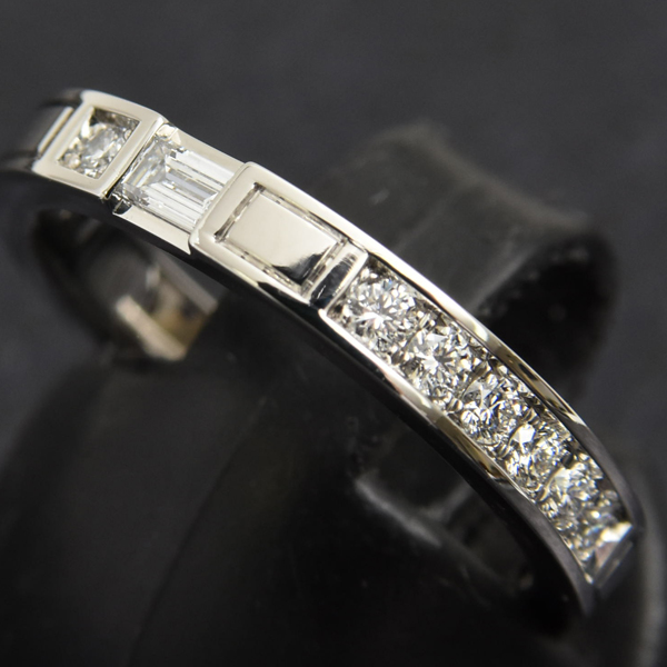 ハリーウィンストン 指輪 レディース トラフィックアクセント ダイヤ リング 9.5号 プラチナ HARRY WINSTON PT950 中古