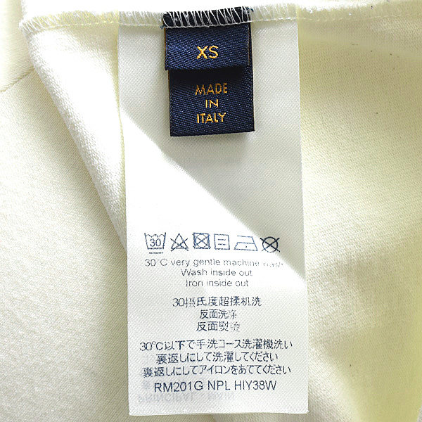 ルイヴィトン 衣料品 メンズ LVプレーンプリント クルーネック 半袖 Tシャツ 飛行機 ロゴ XS コットン オフホワイト Louis Vuitton RM201G NPL HIY38W 中古
