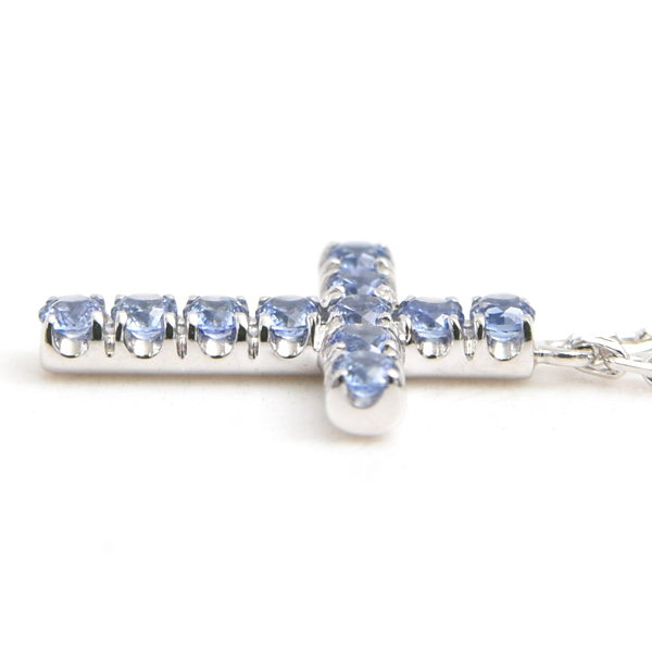 カルティエ ネックレス レディース シンボル クロス サファイア ネックレス ホワイトゴールド Cartier 750WG 中古