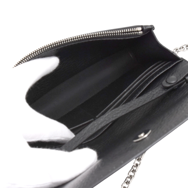 メゾンマルジェラ バッグ レディース チェーン ウォレット ショルダーバッグ カーフレザー ブラック Maison Margiela 中古