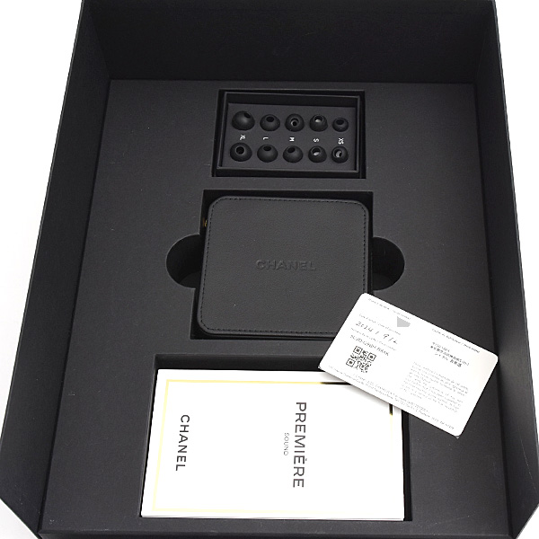 シャネル 時計 レディース プルミエール サウンドウォッチ 電池式 ブラック文字盤 イヤホン ネックレス GP CHANEL H10166 中古