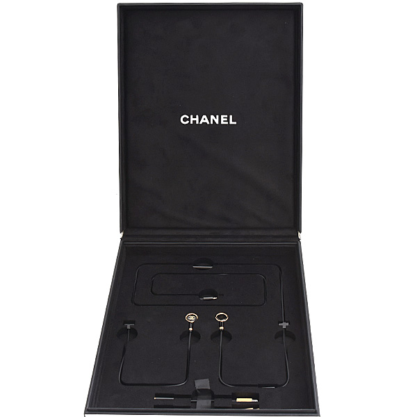 シャネル 時計 レディース プルミエール サウンドウォッチ 電池式 ブラック文字盤 イヤホン ネックレス GP CHANEL H10166 中古