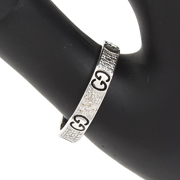 グッチ　指輪 メンズ アイコン スターダスト ダイヤ リング 22号 実寸20.5号 ホワイトゴールド 750WG GUCCI 中古