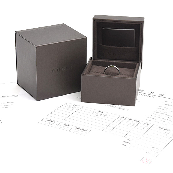 グッチ　指輪 メンズ アイコン スターダスト ダイヤ リング 22号 実寸20.5号 ホワイトゴールド 750WG GUCCI 中古