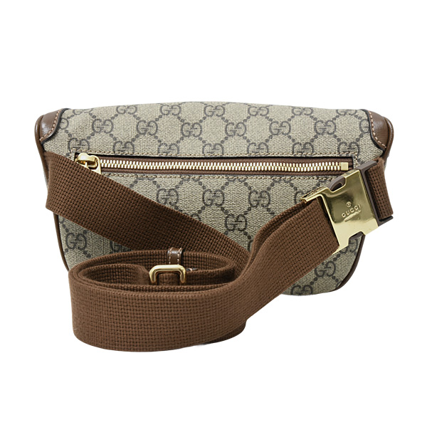 グッチ バッグ レディース メンズ ベルトバッグ インターロッキングG GGスプリーム PVC エボニー ブラウン GUCCI 682933 中古