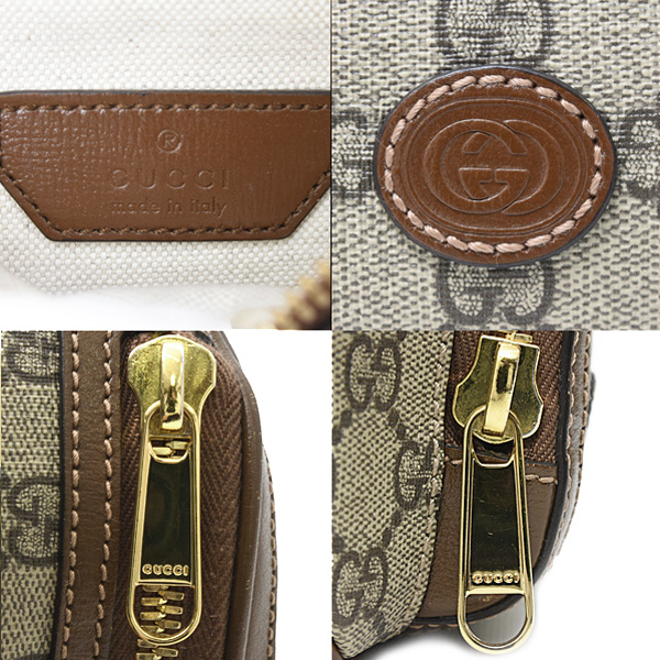 グッチ バッグ レディース メンズ ベルトバッグ インターロッキングG GGスプリーム PVC エボニー ブラウン GUCCI 682933 中古