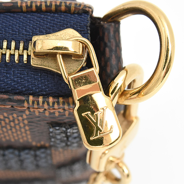 ルイヴィトン バッグ レディース ミニポシェット アクセソワール ダミエパイエット スパンコール ブルー Louis Vuitton N63175 中古