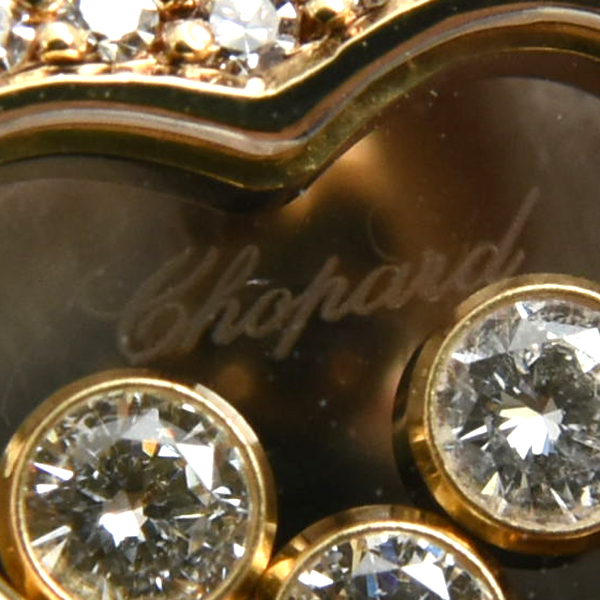 ショパール ピアス レディース ハッピーダイヤモンド ハート 3Pムービングダイヤ ピアス ゴールド Chopard 750YG 中古