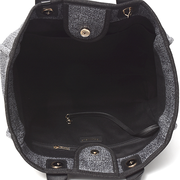 シャネル バッグ レディース ドーヴィル 2WAYチェーントートバッグ ショルダー ラフィア グレー 27番台 CHANEL 中古