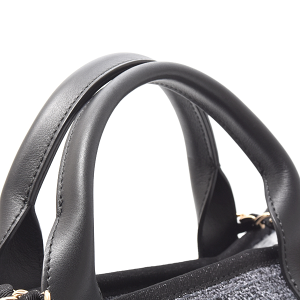 シャネル バッグ レディース ドーヴィル 2WAYチェーントートバッグ ショルダー ラフィア グレー 27番台 CHANEL 中古