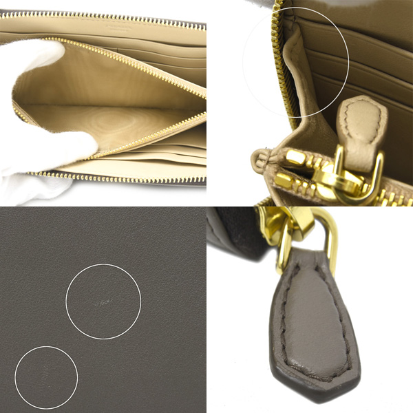 プラダ 財布 レディース 長財布 ラウンドファスナー カーフレザー ブラウン系 PRADA 中古