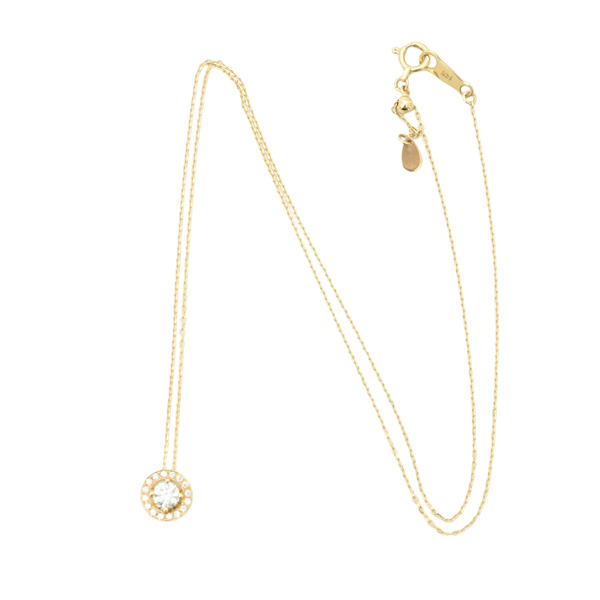 フォーエバーマーク ネックレス レディース センターオブマイユニバース ダイヤモンド ネックレス K18 D0.24ct 0.06ct FOREVER MARK 中古