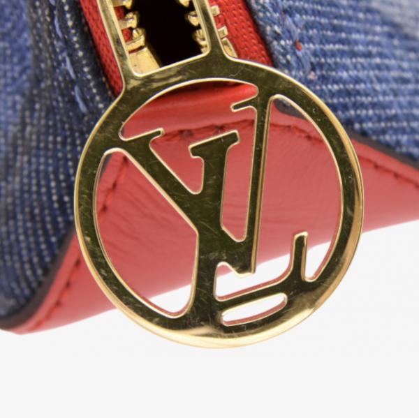 ルイヴィトン ペンケース レディース トゥルースエリザベットモノグラムデニム デニムブルー レッド GI0444 Louis Vuitton 中古