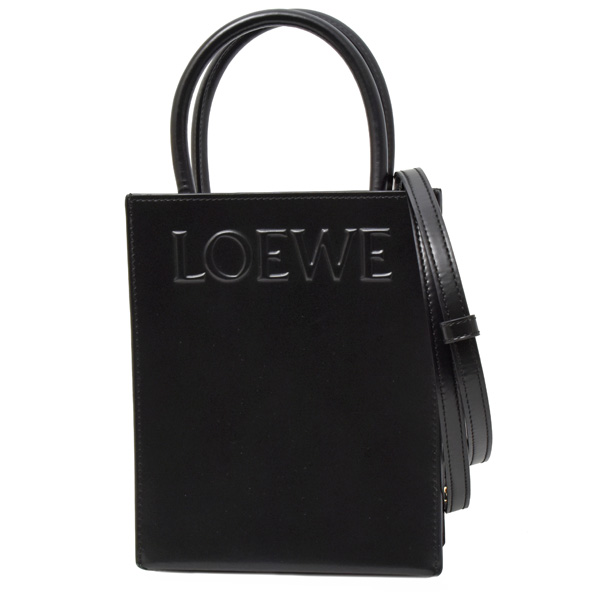 ロエベ バッグ レディース スタンダード A5 トート 2WAY カーフ ブラック LOEWE 中古