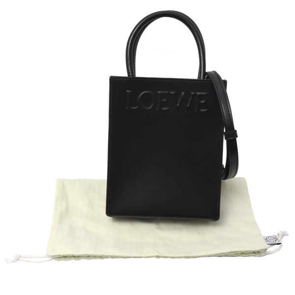 ロエベ バッグ レディース スタンダード A5 トート 2WAY カーフ ブラック LOEWE 中古