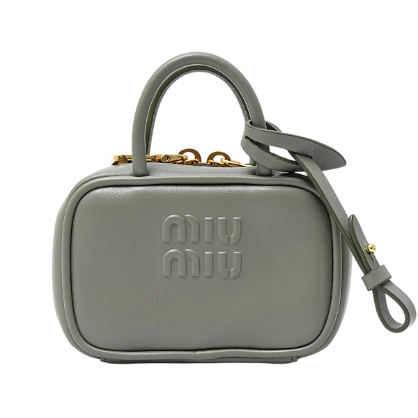 ミュウミュウ ブランド小物 レディース マイクロバッグチャーム レザー グレー MIUMIU 5NR036中古