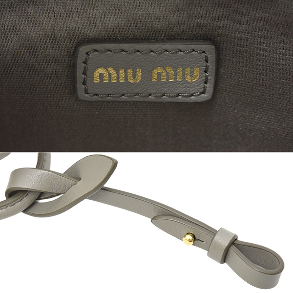 ミュウミュウ ブランド小物 レディース マイクロバッグチャーム レザー グレー MIUMIU 5NR036中古