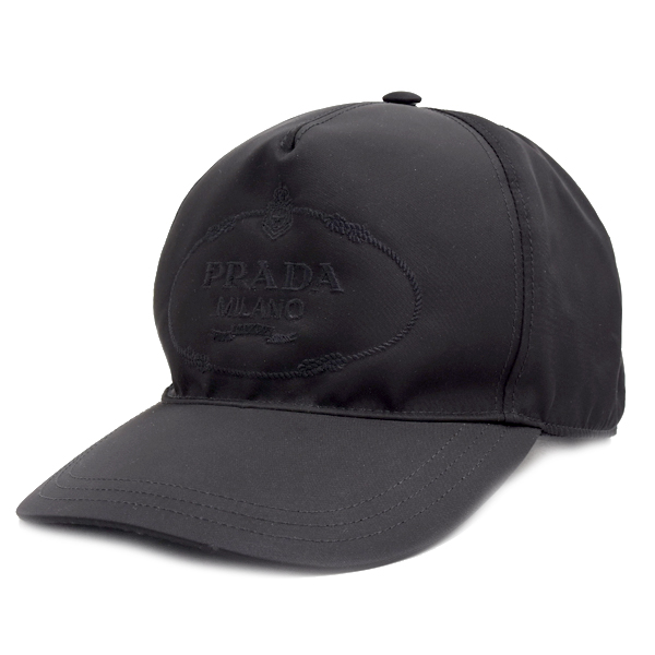 プラダ 帽子 メンズ レディース ベースボール キャップ Sサイズ ナイロン ブラック 1HC179 PRADA 中古