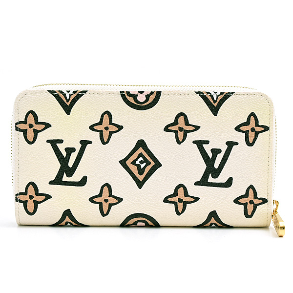 ルイヴィトン 財布 レディース メンズ ワイルド アット ハート ジッピーウォレット クリームベージュ系 M80676 Louis Vuitton 中古