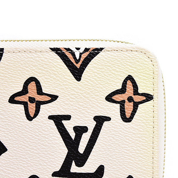 ルイヴィトン 財布 レディース メンズ ワイルド アット ハート ジッピーウォレット クリームベージュ系 M80676 Louis Vuitton 中古