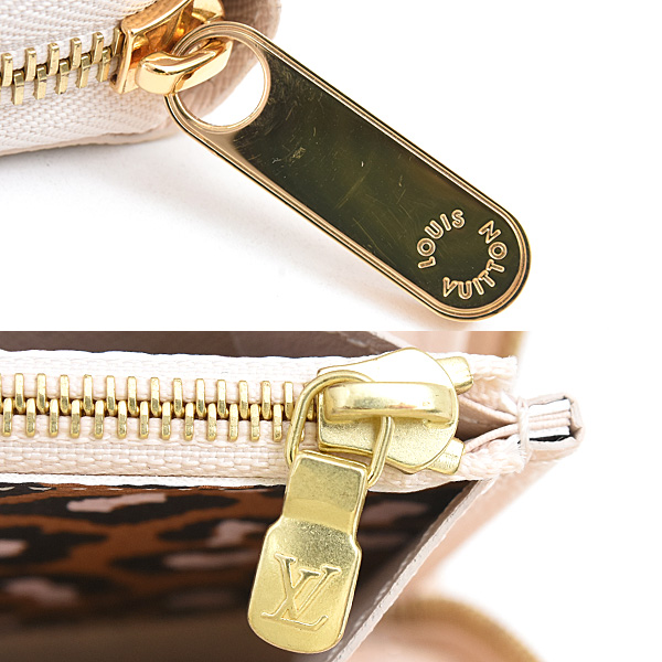 ルイヴィトン 財布 レディース メンズ ワイルド アット ハート ジッピーウォレット クリームベージュ系 M80676 Louis Vuitton 中古