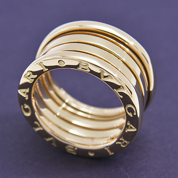 ブルガリ 指輪 レディース メンズ ビー ゼロワン B-ZERO1 リング イエローゴールド 刻印サイズ49 実寸8号 BVLGARI 750YG 中古
