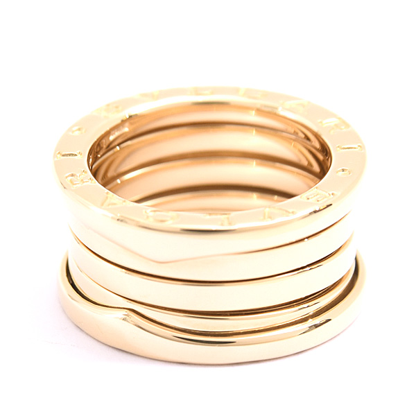 ブルガリ 指輪 レディース メンズ ビー ゼロワン B-ZERO1 リング イエローゴールド 刻印サイズ49 実寸8号 BVLGARI 750YG 中古