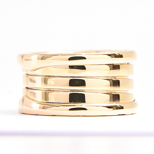 ブルガリ 指輪 レディース メンズ ビー ゼロワン B-ZERO1 リング イエローゴールド 刻印サイズ49 実寸8号 BVLGARI 750YG 中古